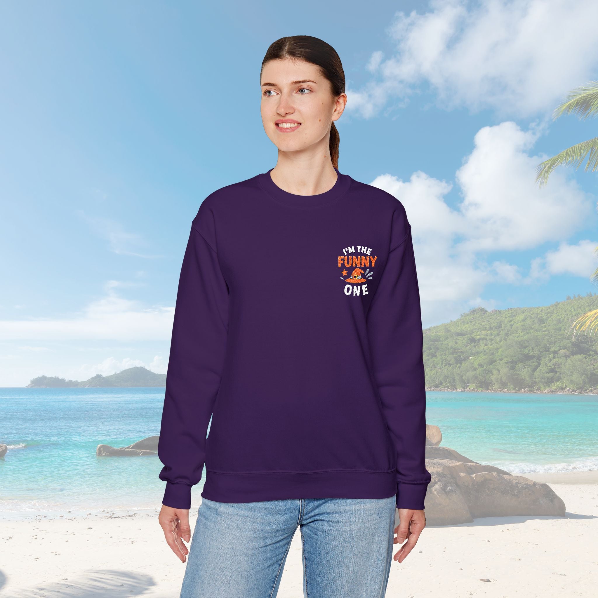 I'm The Funny One Embroidered Unisex Heavy Blend™ Crewneck Sweatshirt - Irie Blues Boutique