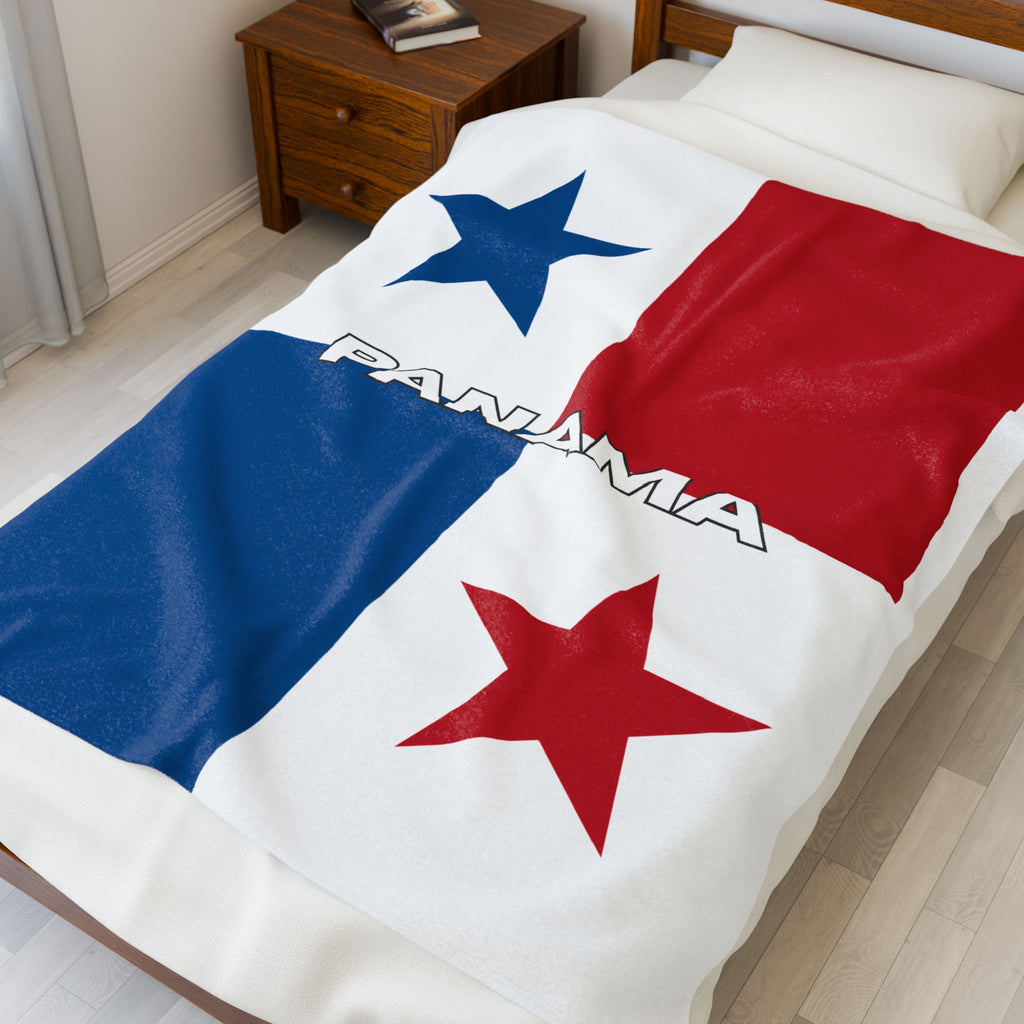 Panama Flag Velveteen Plush Blanket - Irie Blues Boutique