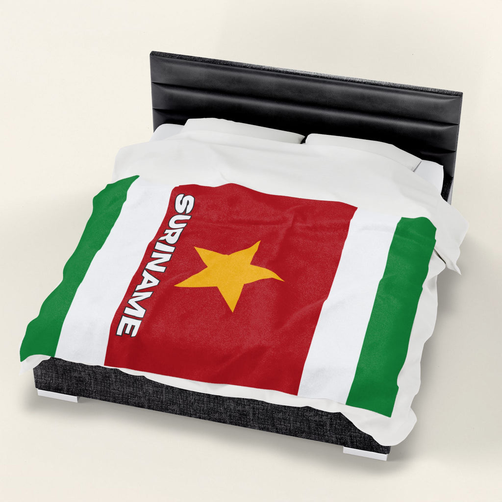 Suriname Flag Velveteen Plush Blanket - Irie Blues Boutique