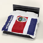 Costa Rica Flag Velveteen Plush Blanket - Irie Blues Boutique