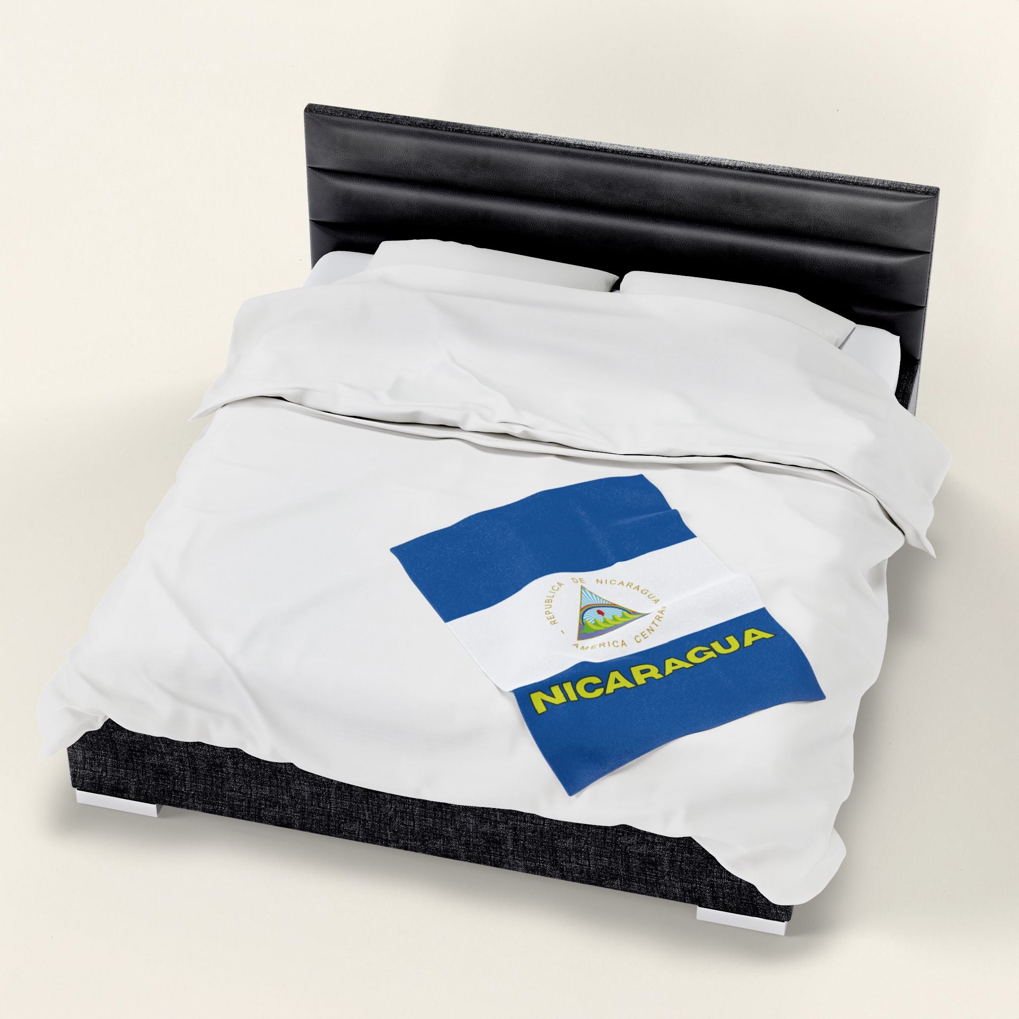 Nicaragua Flag Velveteen Plush Blanket - Irie Blues Boutique