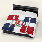 Dominican Republic Flag Velveteen Plush Blanket - Irie Blues Boutique