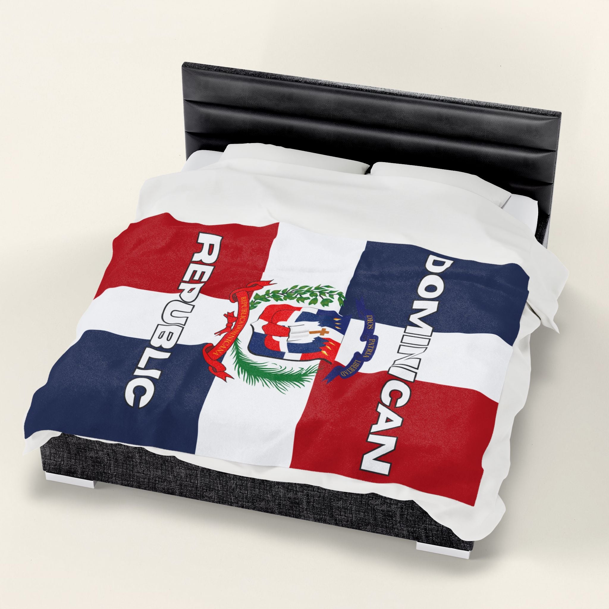 Dominican Republic Flag Velveteen Plush Blanket - Irie Blues Boutique