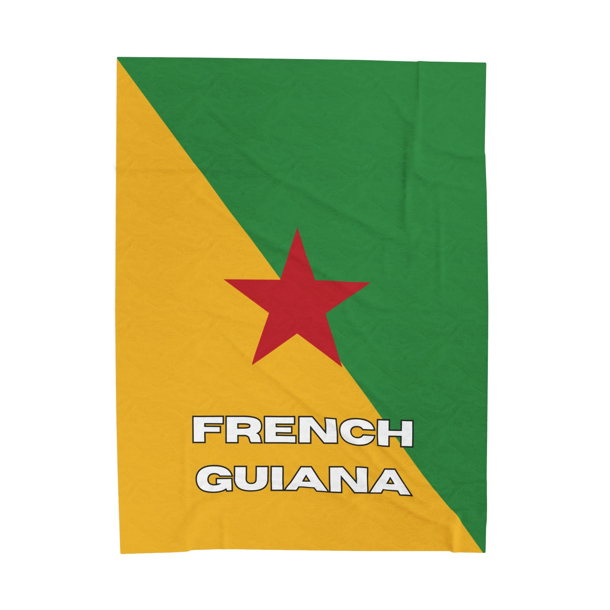 French Guiana Flag Velveteen Plush Blanket - Irie Blues Boutique