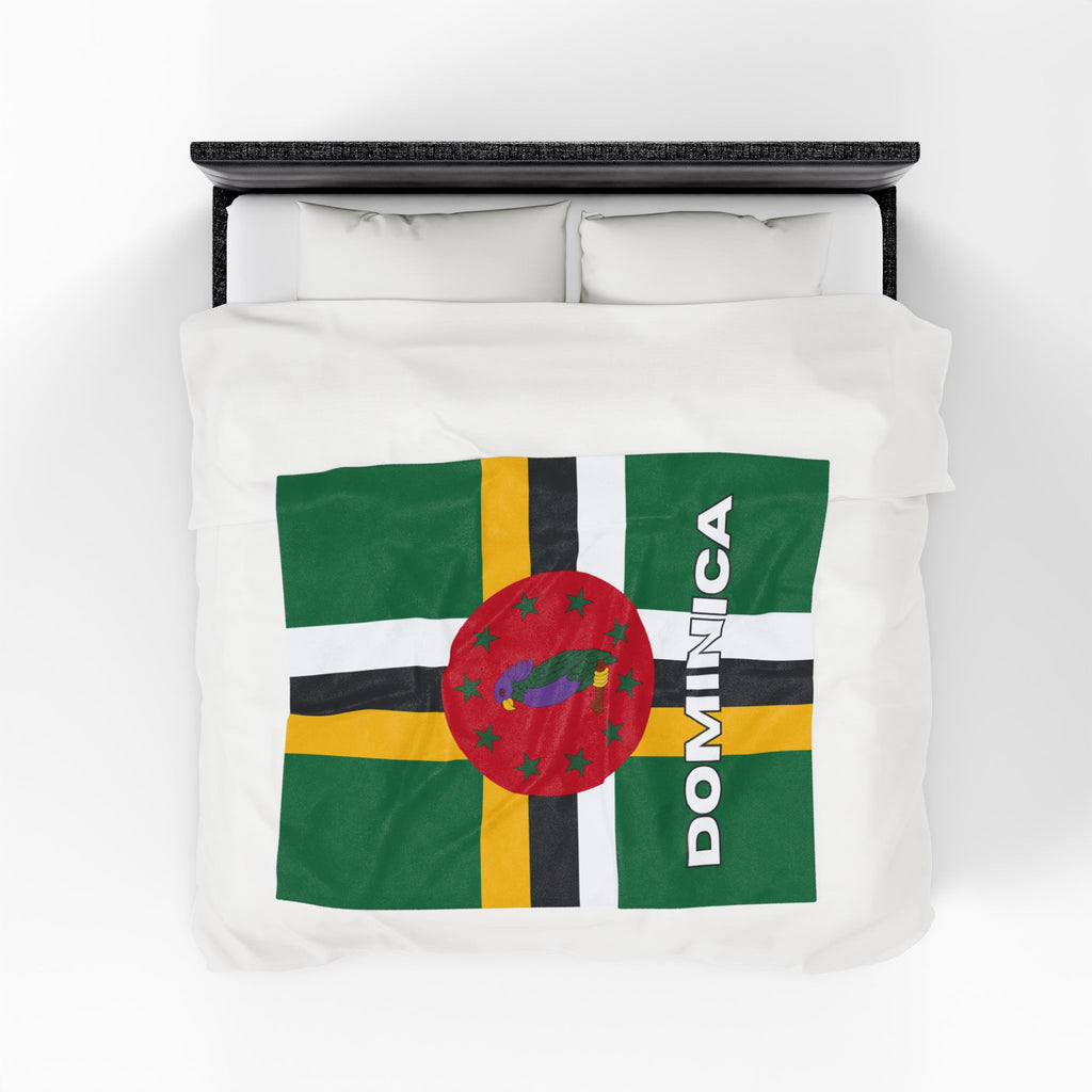 Dominica Flag Velveteen Plush Blanket