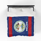 Belize Flag Velveteen Plush Blanket - Irie Blues Boutique