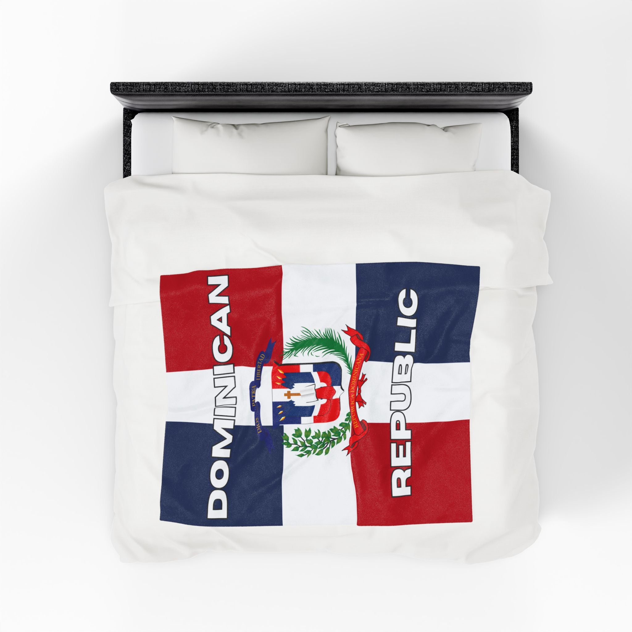 Dominican Republic Flag Velveteen Plush Blanket - Irie Blues Boutique