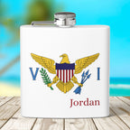 US Virgin Islands Flag Custom Name Flask - Irie Blues Boutique
