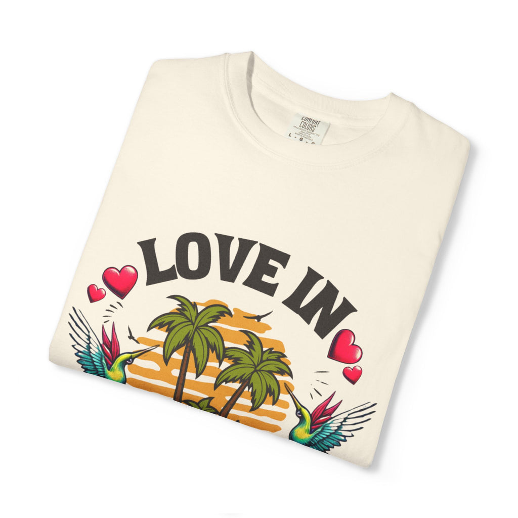 Love In Paradise Couples Personalized Date T-Shirt
