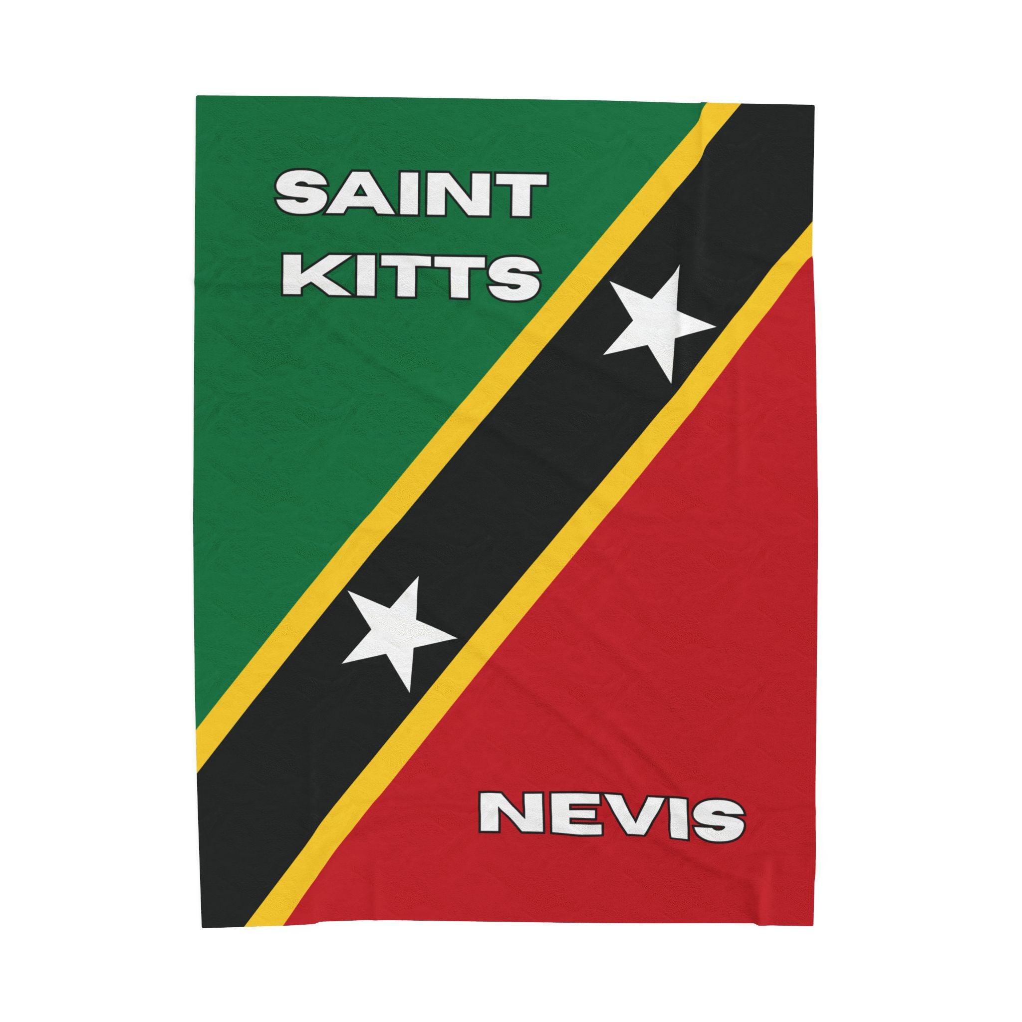 Saint Kitts & Nevis Flag Velveteen Plush Blanket - Irie Blues Boutique