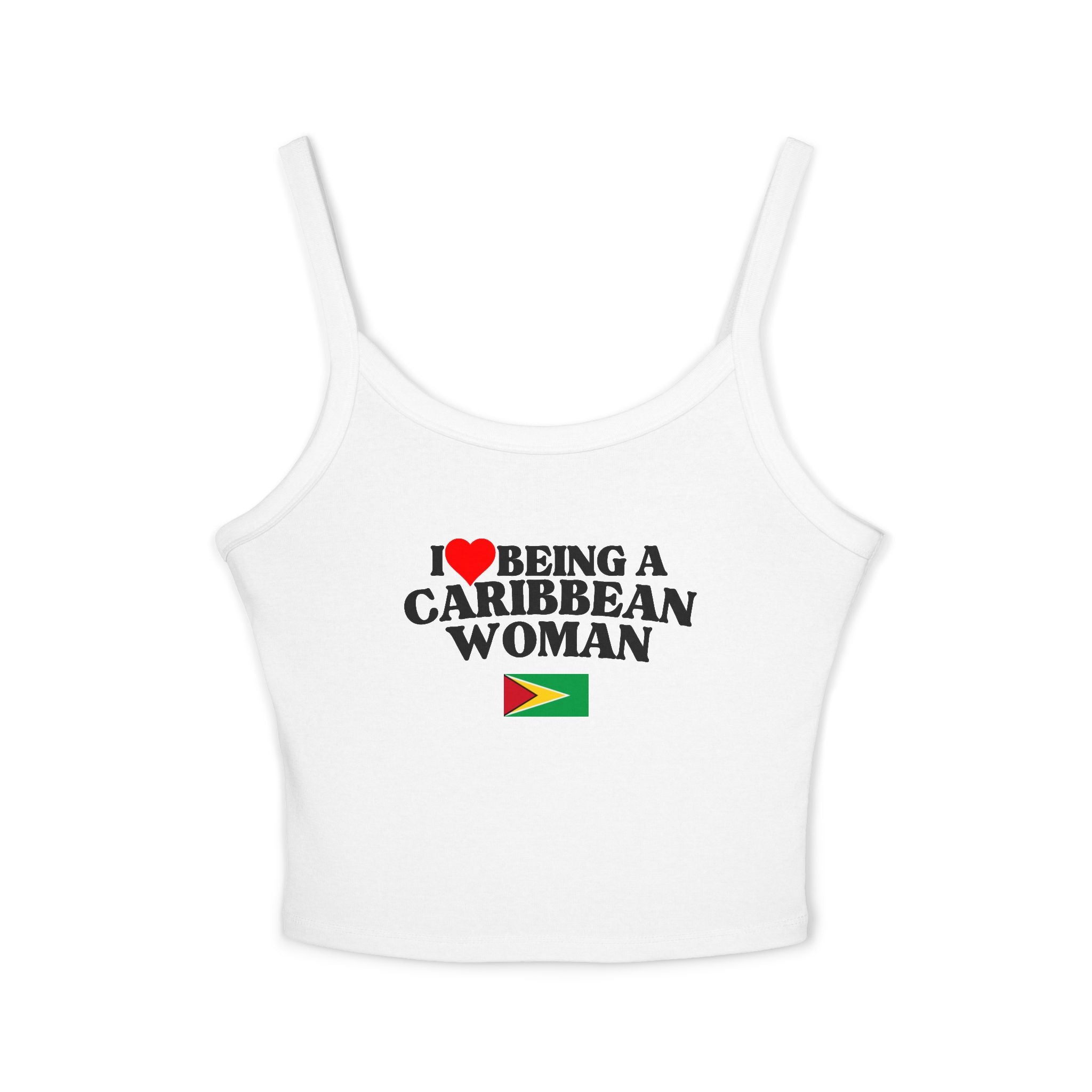 I Love Being A Caribbean Woman Pride Crop Spaghetti Strap