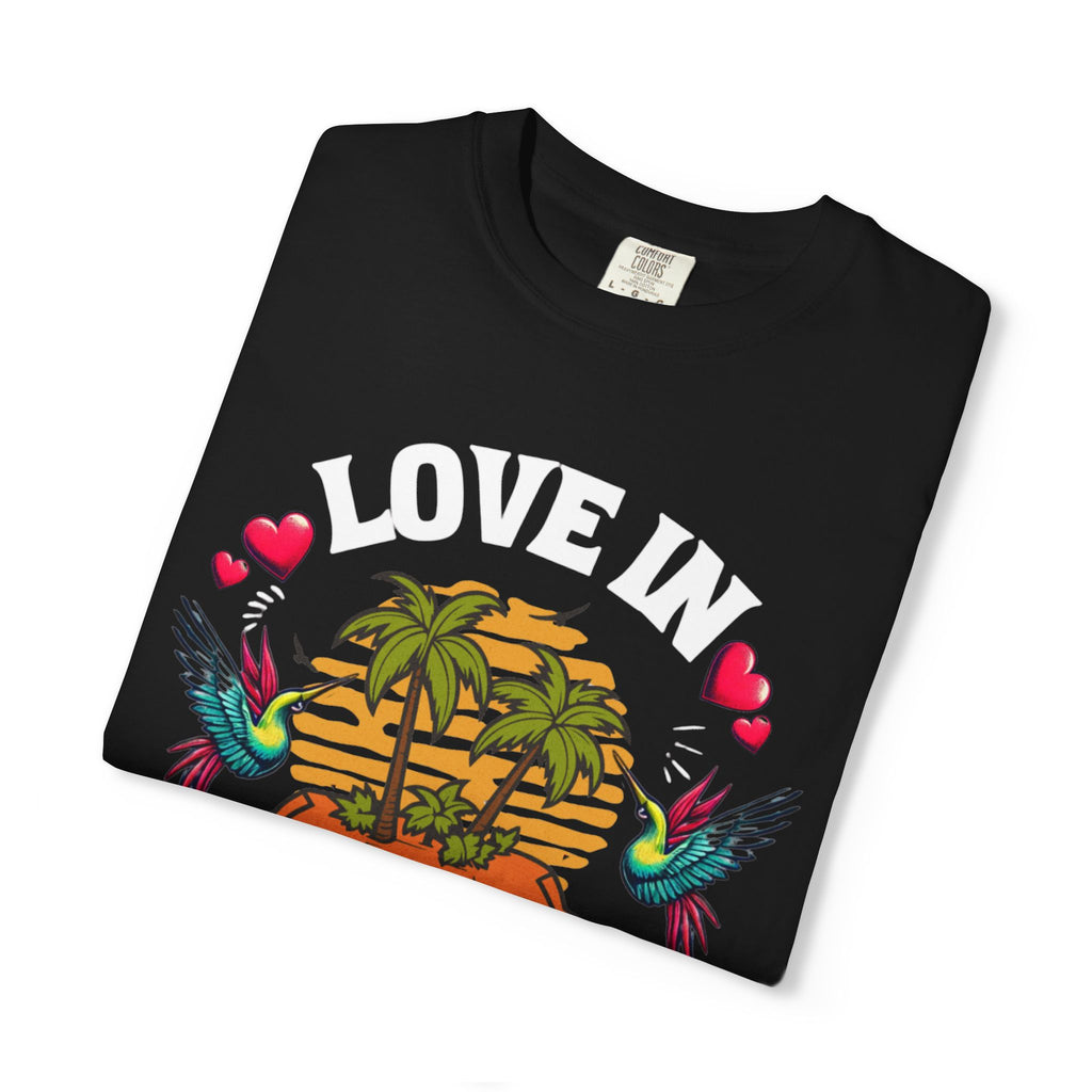 Love In Paradise Couples Personalized Date T-Shirt