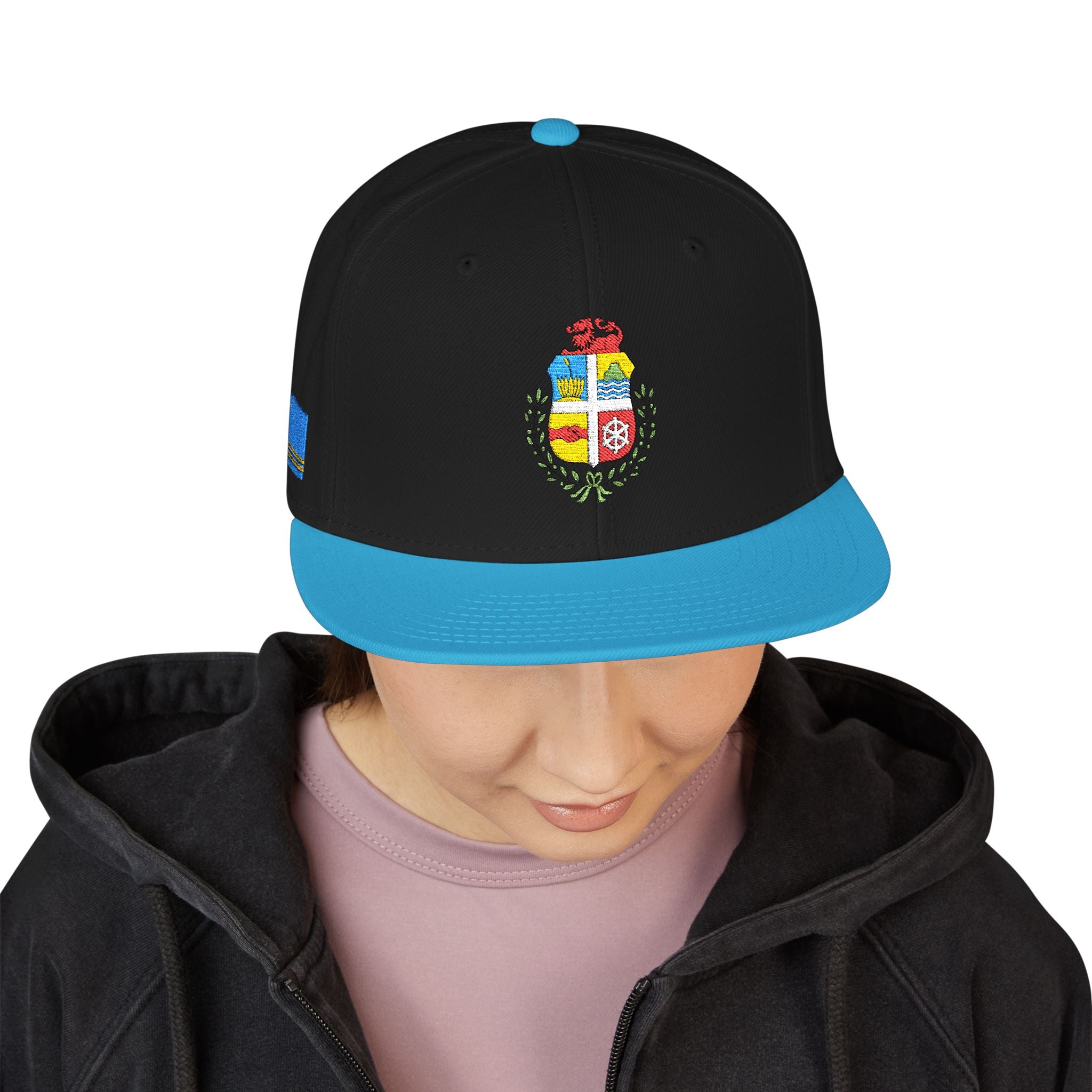 Aruba Coat of Arms Embroidered Snapback Hat - Irie Blues Boutique
