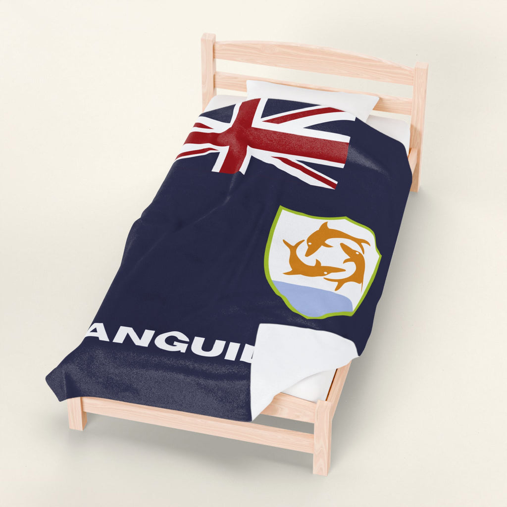 Anguilla Flag Velveteen Plush Blanket