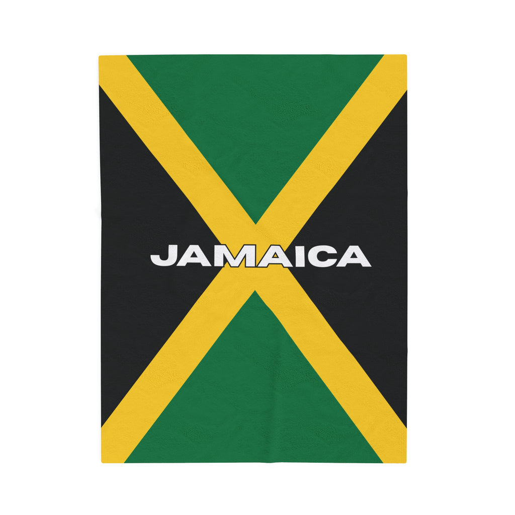 Jamaica Flag Velveteen Plush Blanket - Irie Blues Boutique