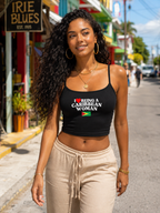 I Love Being A Caribbean Woman Pride Crop Spaghetti Strap