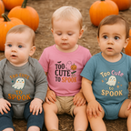 Too Cute To Spook Halloween Infant Long Sleeve Onesie - Irie Blues Boutique