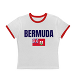 Bermuda Flag Cropped Ringer Tee - Irie Blues Boutique