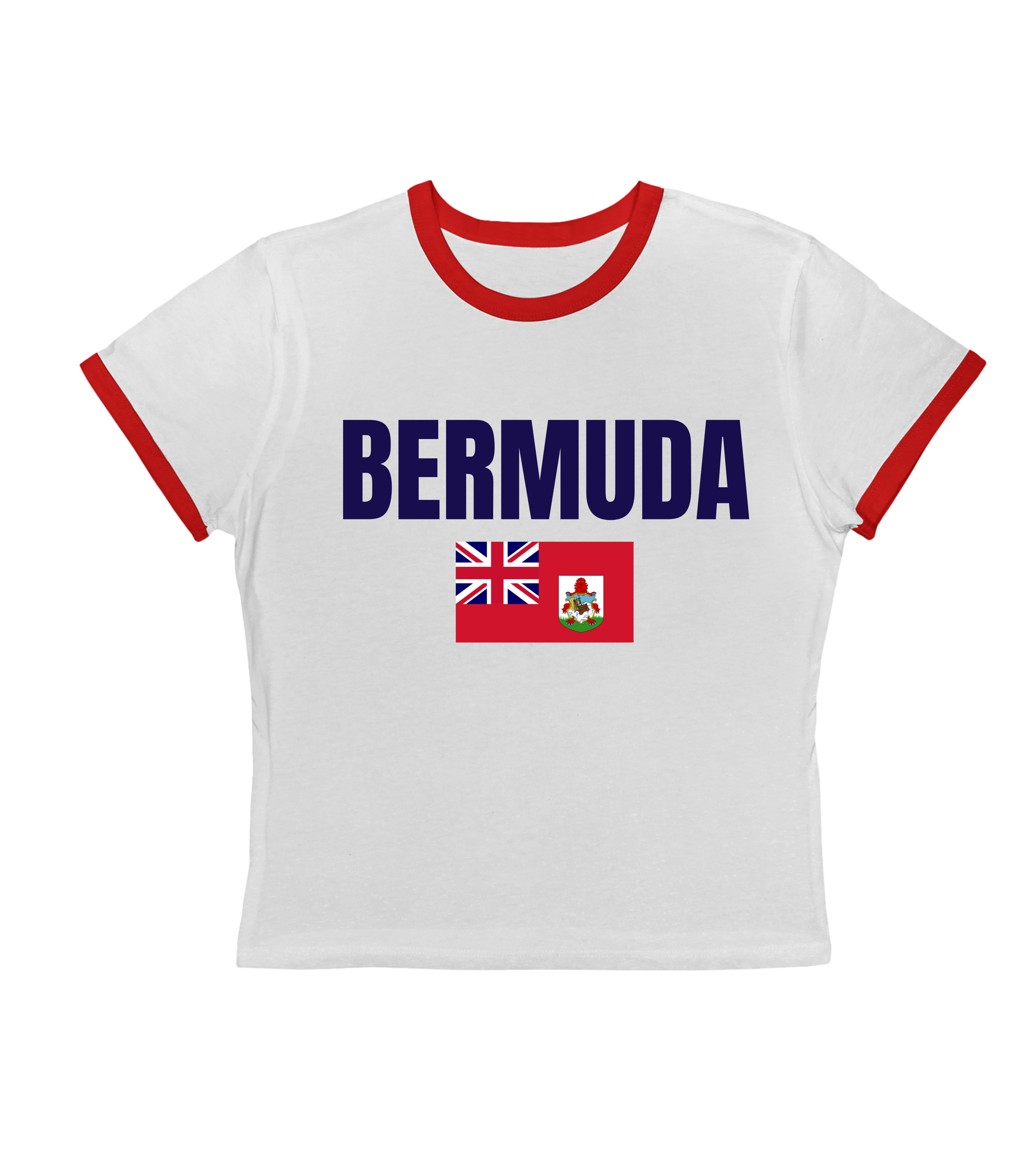 Bermuda Flag Cropped Ringer Tee - Irie Blues Boutique