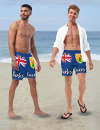 Turks & Caicos Flag Recycled Swim Trunks - Irie Blues Boutique