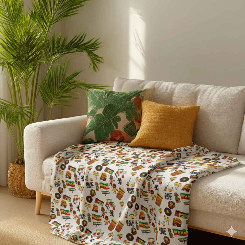 One Love Reggae Vibes Plush Blanket - Irie Blues Boutique