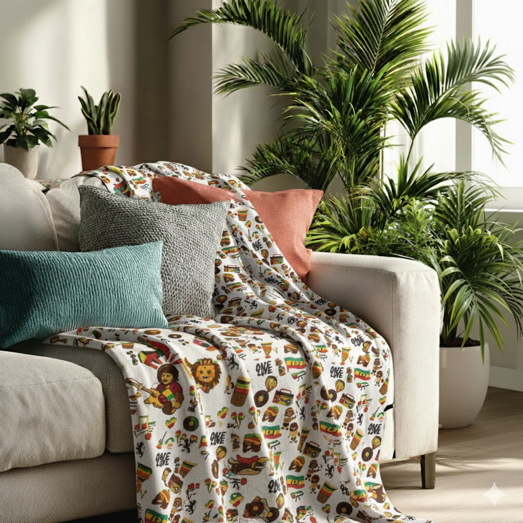 One Love Reggae Vibes Plush Blanket - Irie Blues Boutique