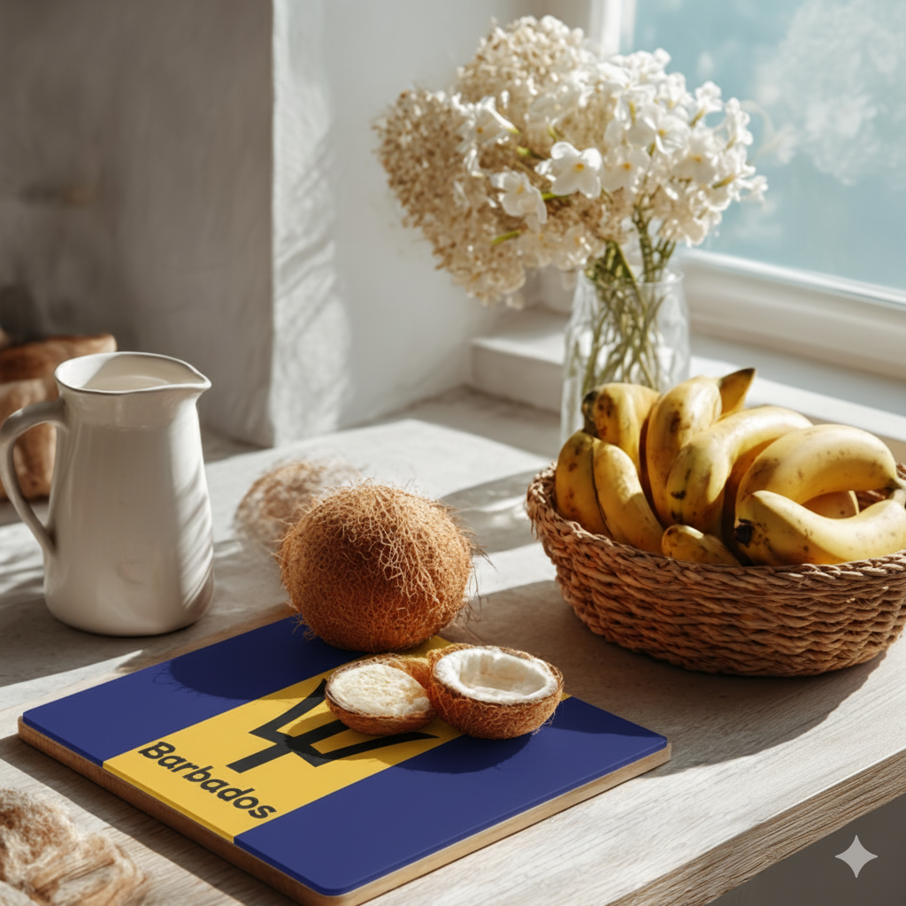 Barbados Flag Cutting Board - Irie Blues Boutique