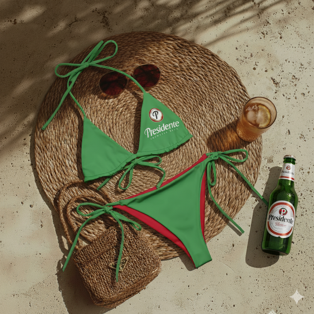 Presidente Beer String Bikini - Irie Blues Boutique