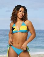 Bahamas Flag All Over Print Recycled String Bikini String Bikini - Irie Blues Boutique
