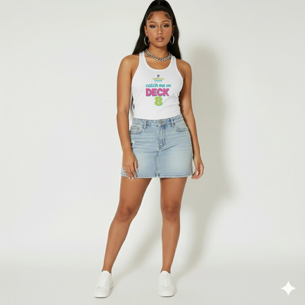 Catch Me on Deck 8 Women's Racerback Tank - Irie Blues Boutique
