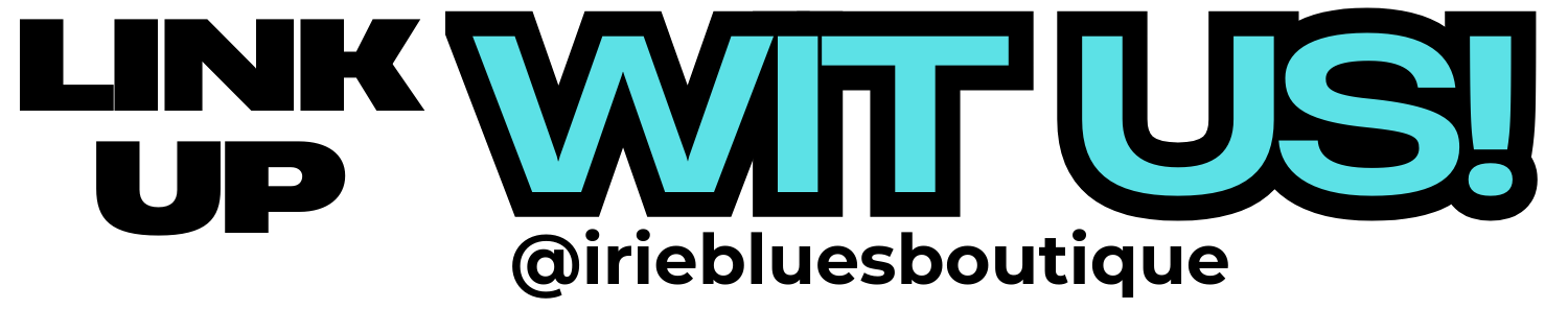 Call to action text 'LINK UP WIT US!' with a brand handle on a white background