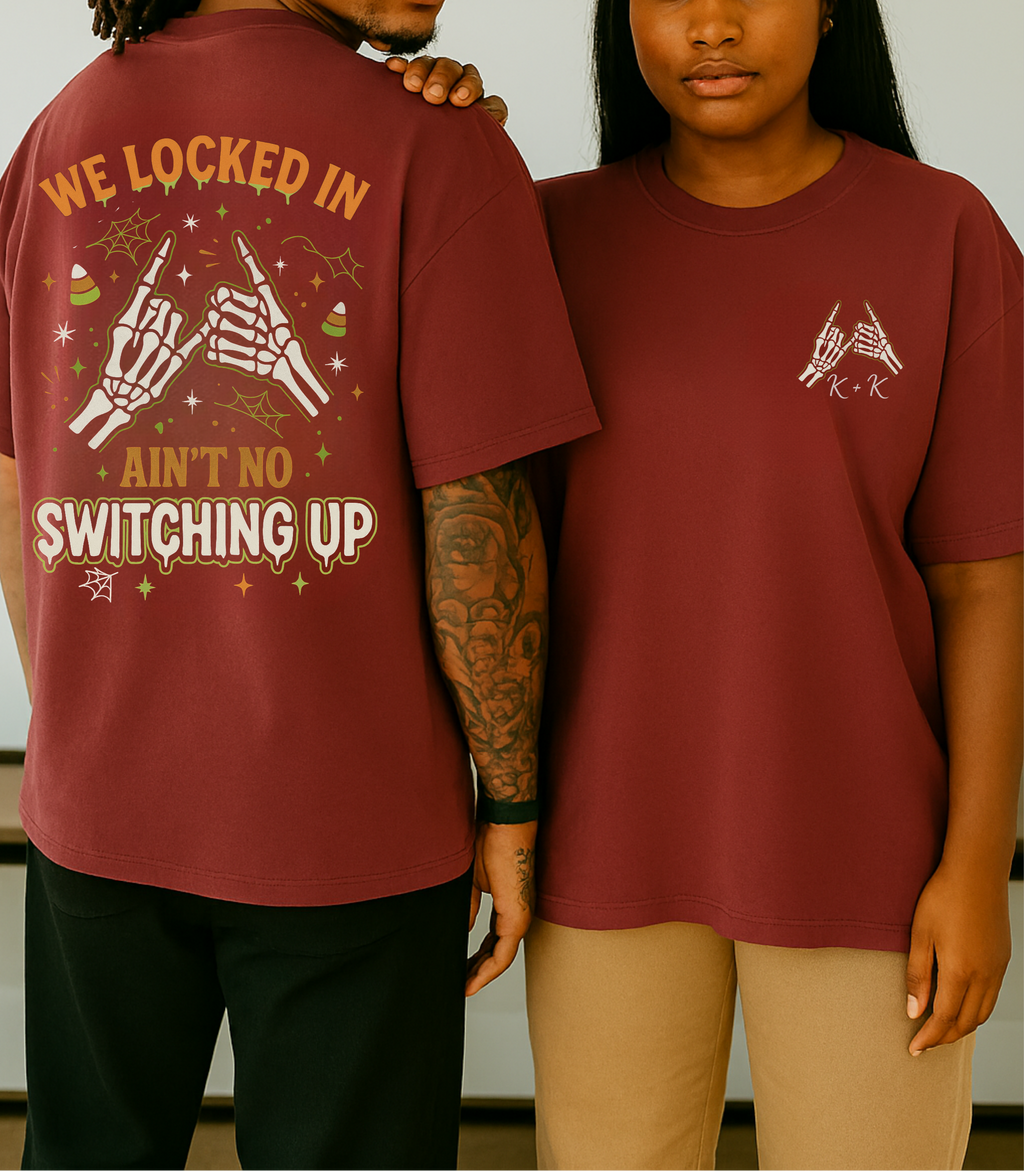 Ain't No Switching Up Skeleton Hands Matching T-Shirt - Irie Blues Boutique