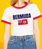Bermuda Flag Cropped Ringer Tee - Irie Blues Boutique