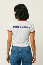Bermuda Flag Cropped Ringer Tee - Irie Blues Boutique