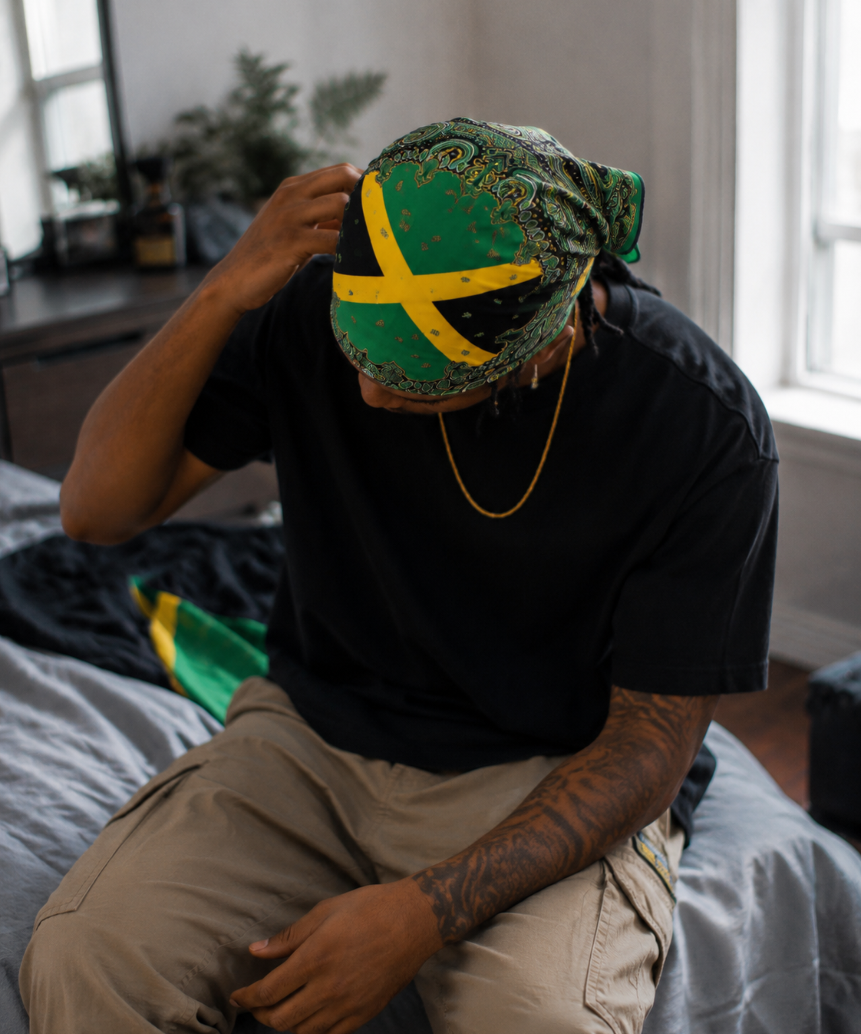 Jamaica Flag Paisley Print Bandana