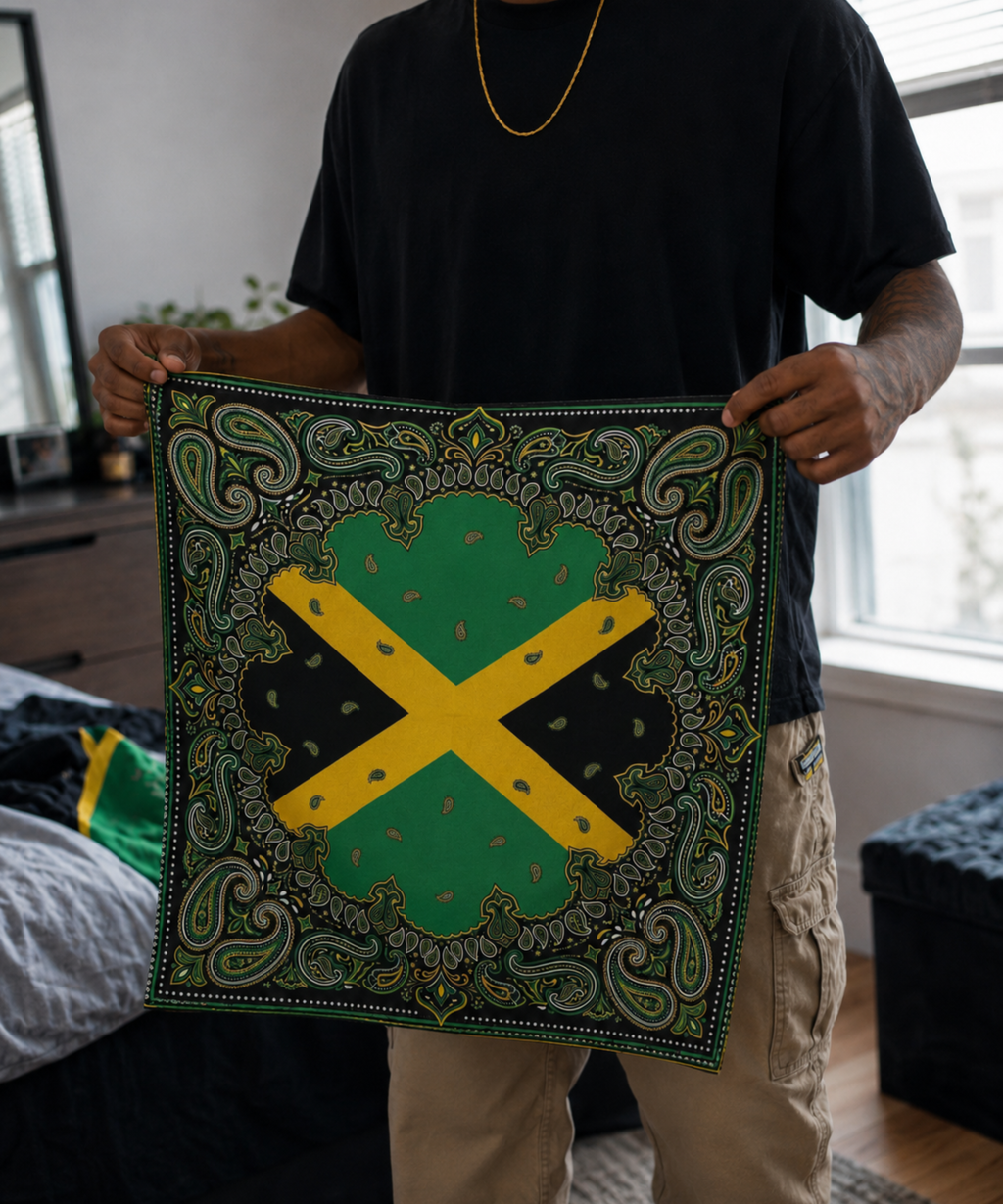 Jamaica Flag Paisley Print Bandana