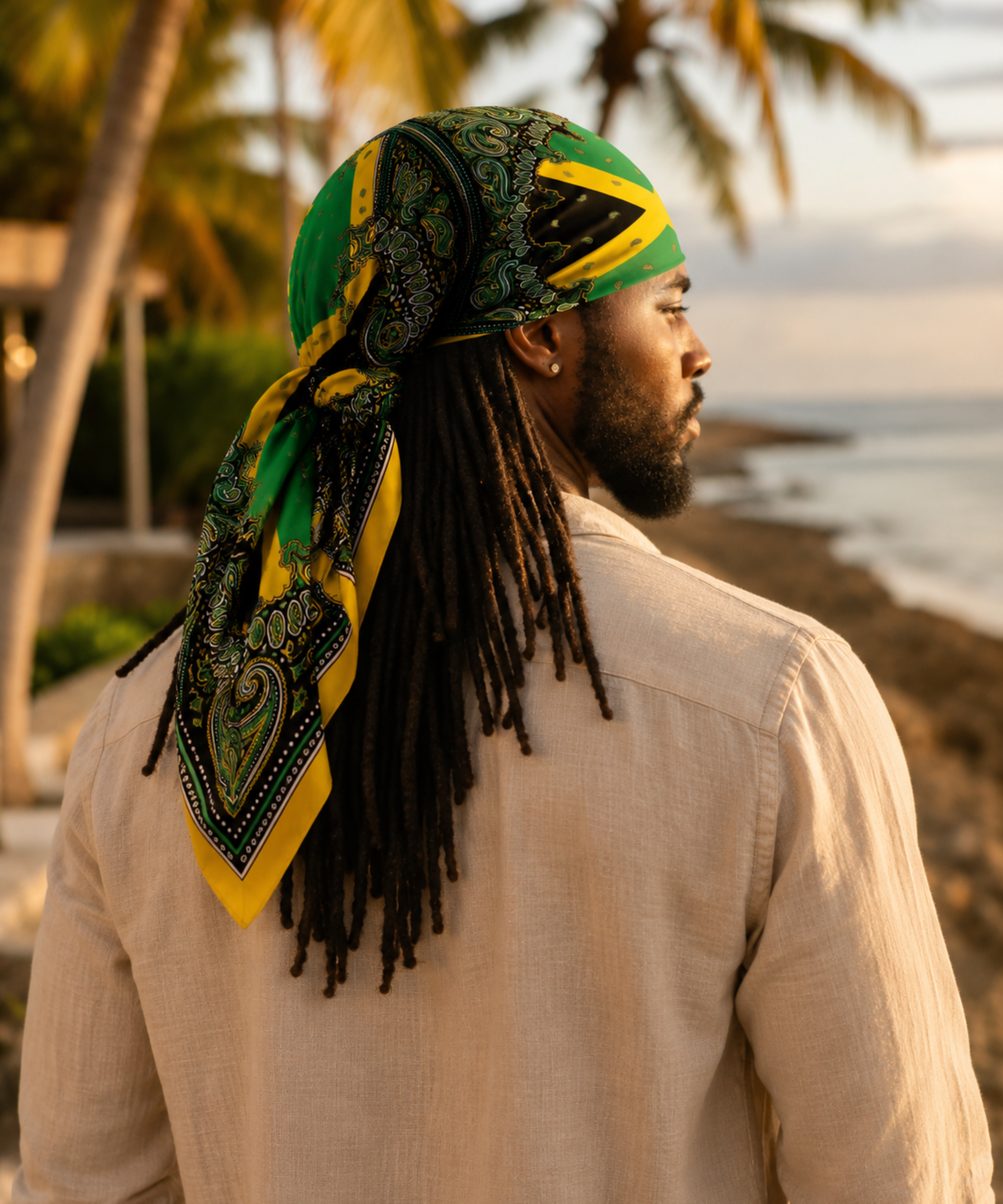 Jamaica Flag Paisley Print All-over print bandana