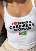 I Love Being A Caribbean Woman Pride Crop Spaghetti Strap