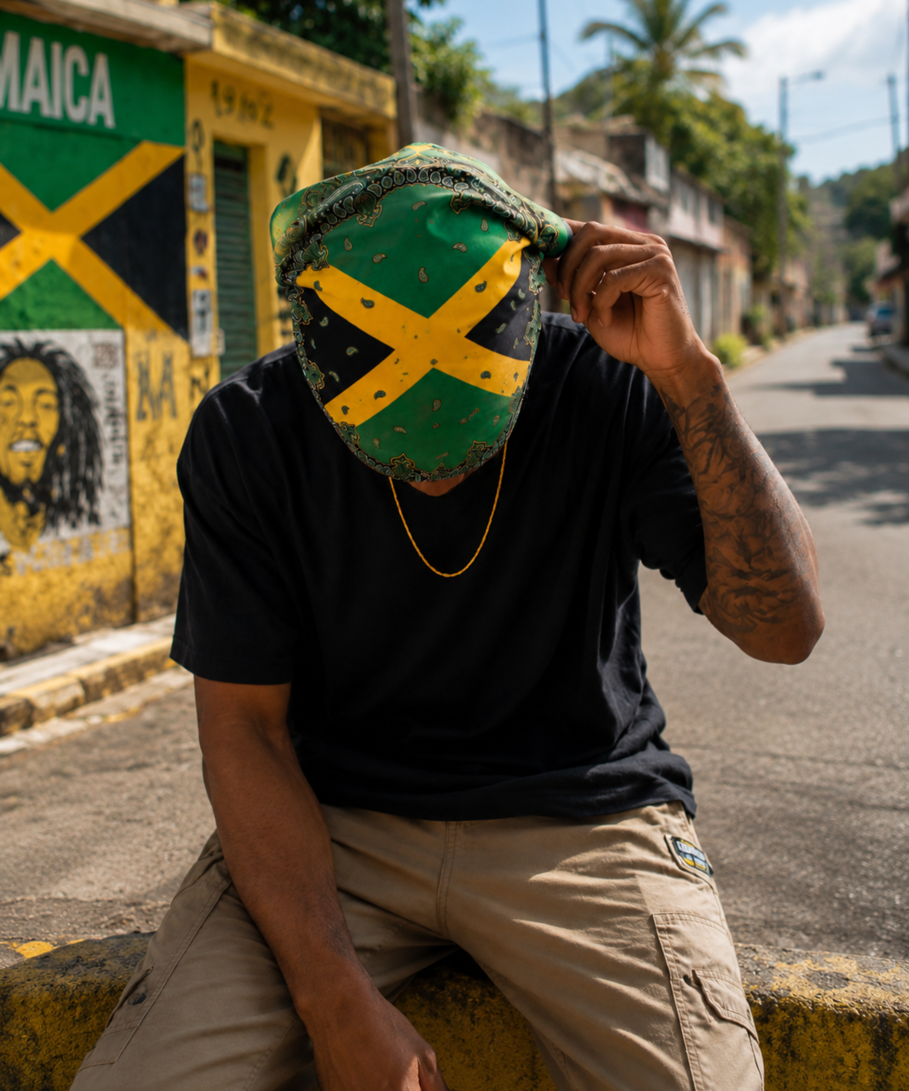 Jamaica Flag Paisley Print Bandana