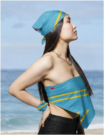 Aruba Flag All Over Print Bandana - Irie Blues Boutique