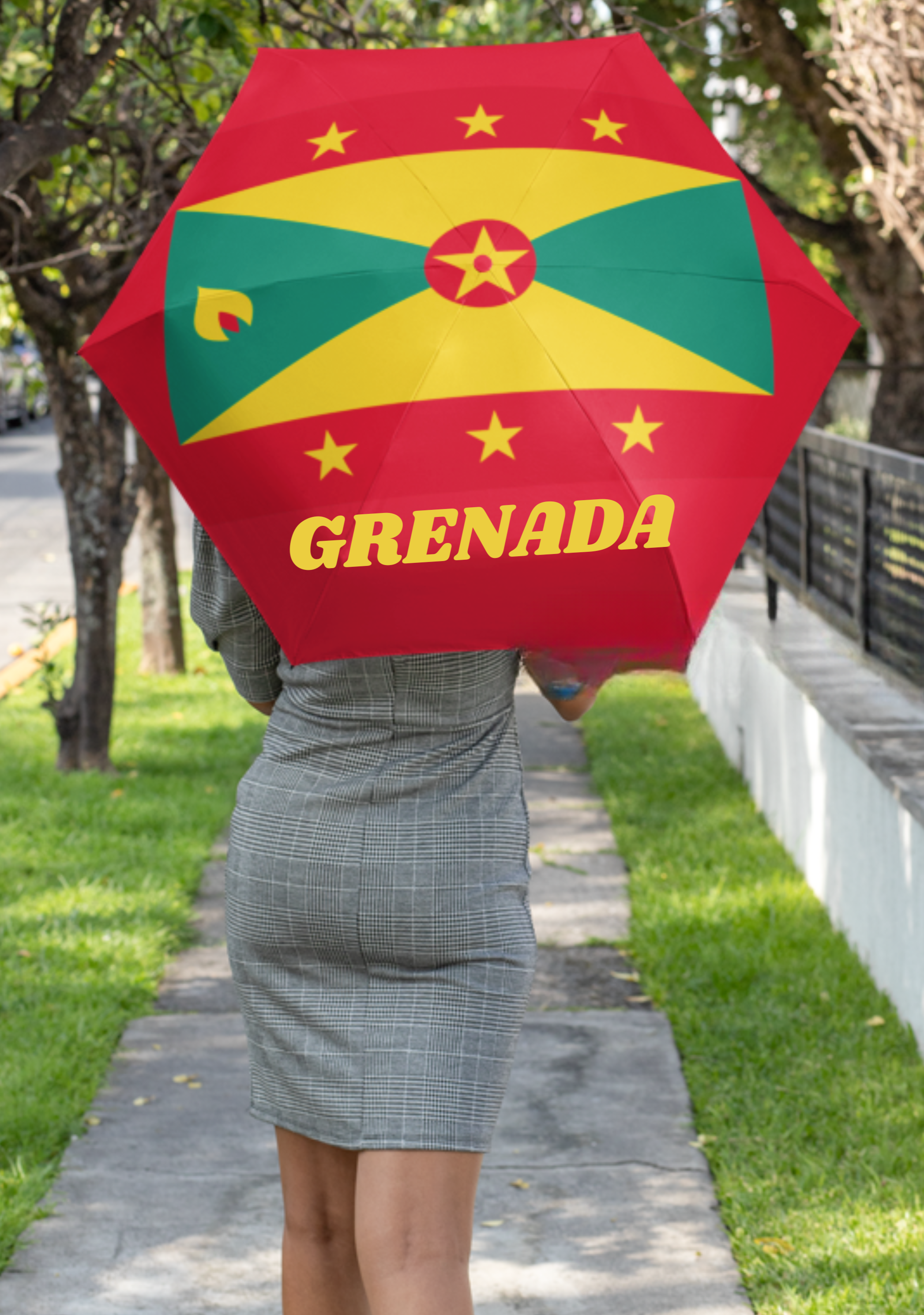Grenada Flag Umbrella - Irie Blues Boutique