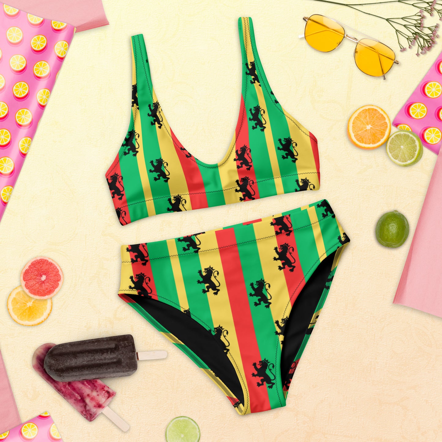 Rasta Reggae High Waisted Bikini
