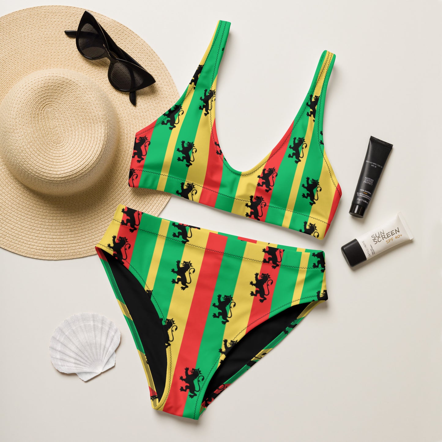 Rasta Reggae High Waisted Bikini