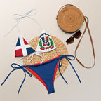 Dominican Republic Flag All Over Print Recycled String Bikini - Irie Blues Boutique