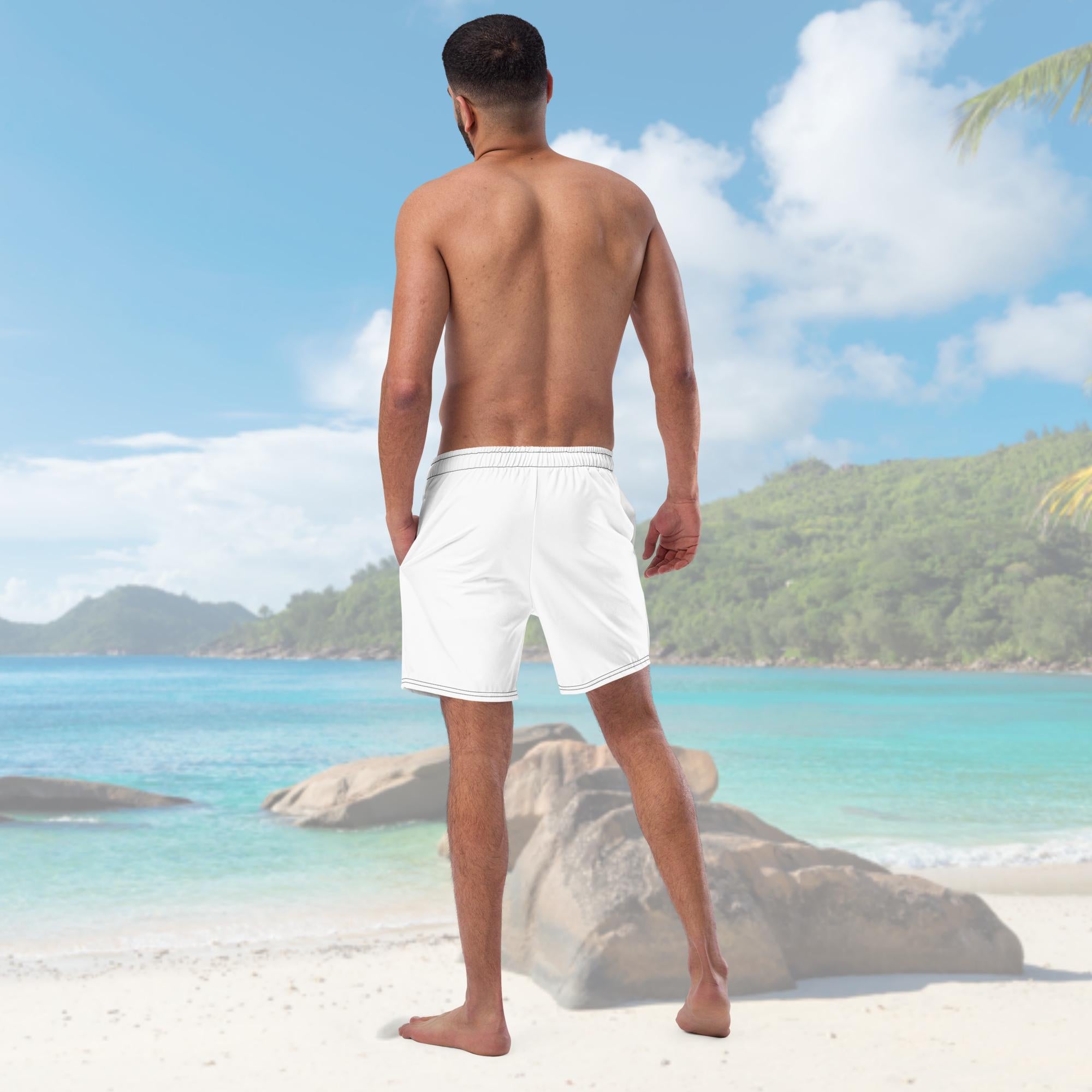 Haiti Flag All Over Print Recycled Swim Trunks - Irie Blues Boutique