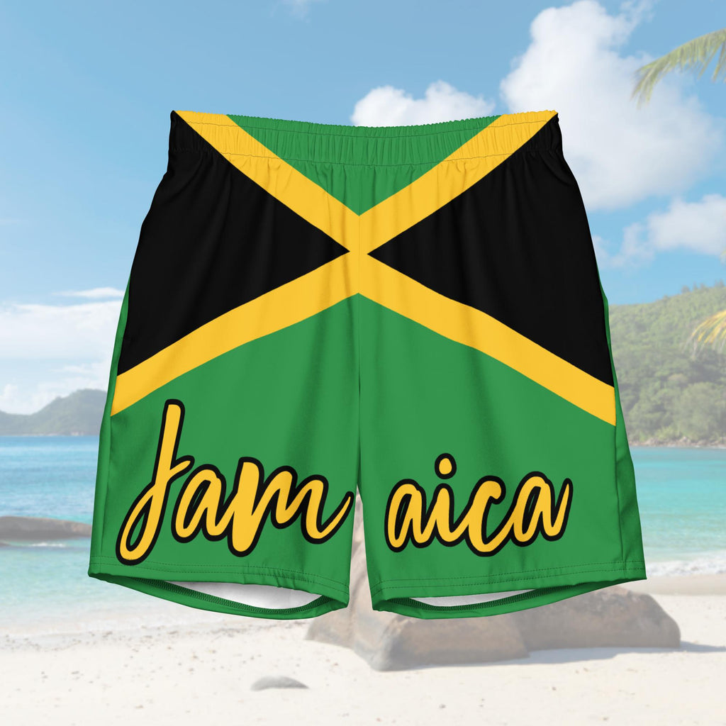 Jamaica Flag All Over Print Recycled Swim Trunks - Irie Blues Boutique
