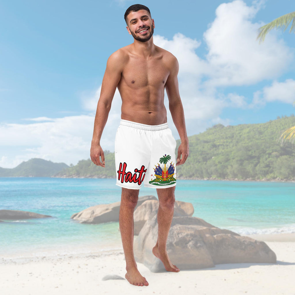 Haiti Flag All Over Print Recycled Swim Trunks - Irie Blues Boutique