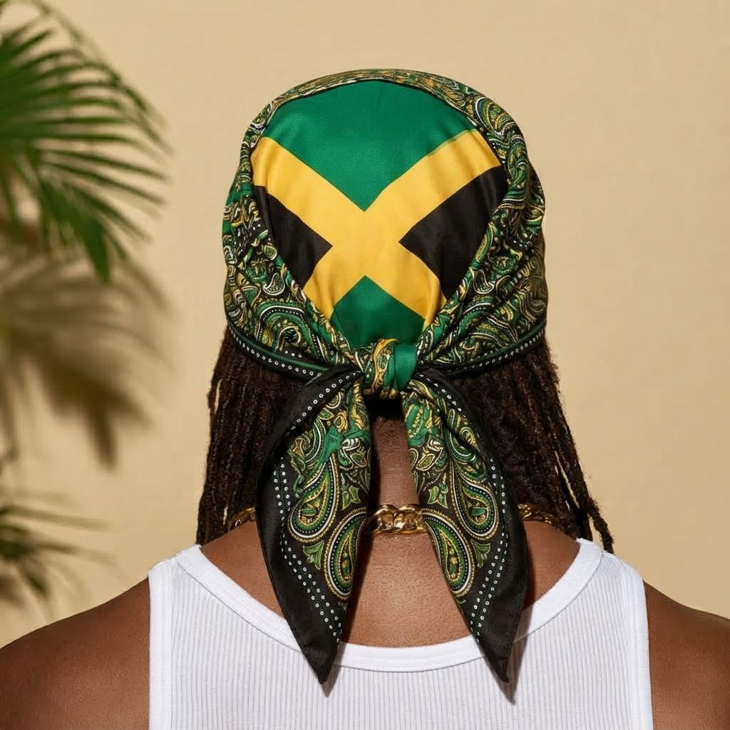 Jamaica Flag Paisley Print Bandana
