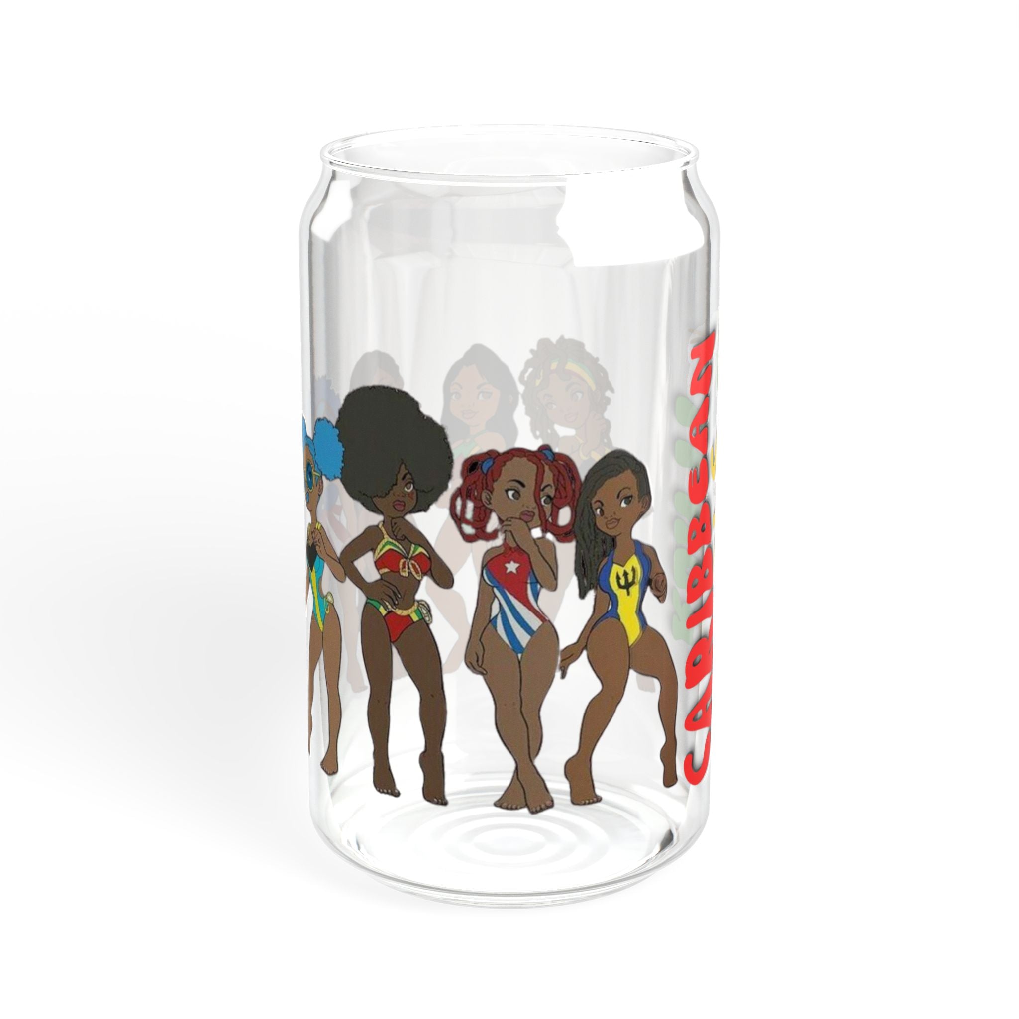Caribbean Girls Run It 16oz Sipper Glass - Irie Blues Boutique