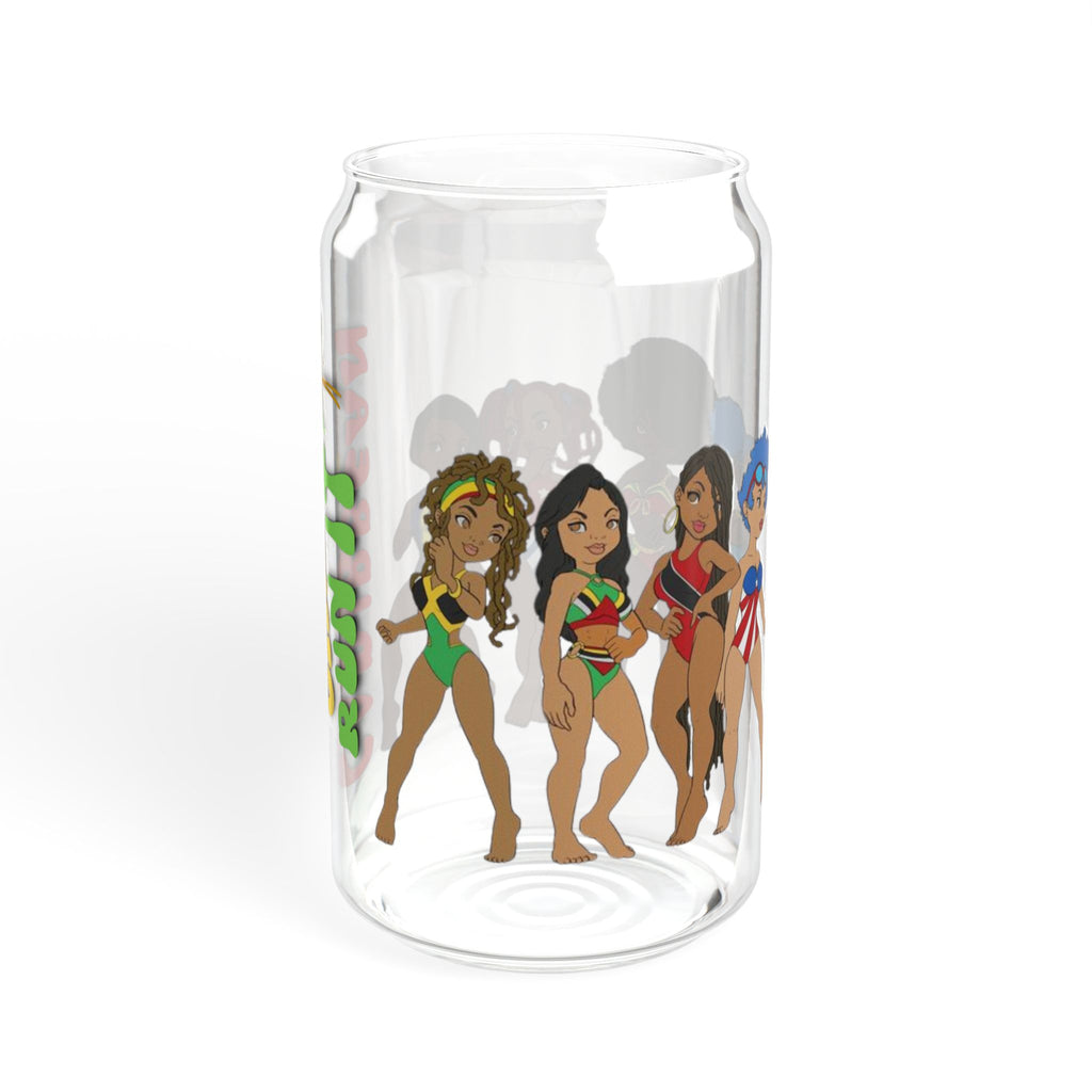 Caribbean Girls Run It 16oz Sipper Glass - Irie Blues Boutique